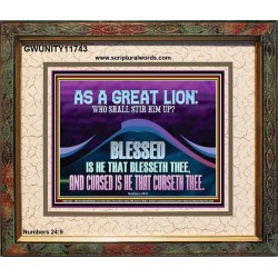 AS A GREAT LION WHO SHALL STIR HIM UP  Scriptural Portrait Glass Portrait  GWUNITY11743  "25X20"