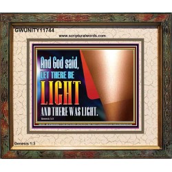 AND GOD SAID LET THERE BE LIGHT AND THERE WAS LIGHT  Biblical Art Glass Portrait  GWUNITY11744  
