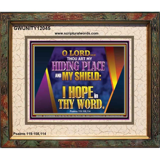 THOU ART MY HIDING PLACE AND SHIELD  Bible Verses Wall Art Portrait  GWUNITY12045  