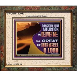 CONSIDER MINE AFFLICTION O LORD  Christian Artwork Glass Portrait  GWUNITY12052  "25X20"