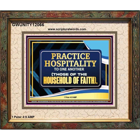 PRACTICE HOSPITALITY TO ONE ANOTHER  Religious Art Picture  GWUNITY12066  