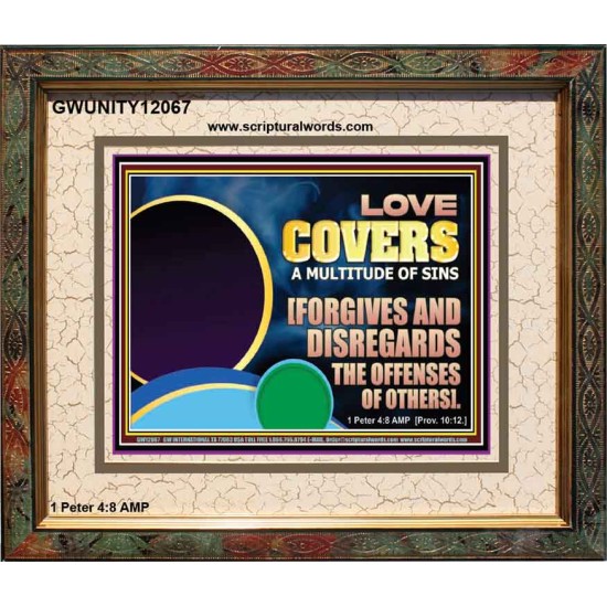 FORGIVES AND DISREGARDS THE OFFENSES OF OTHERS  Religious Wall Art Portrait  GWUNITY12067  