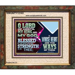 BLESSED IS THE MAN WHOSE STRENGTH IS IN THEE  Portrait Christian Wall Art  GWUNITY12102  "25X20"