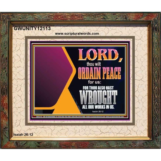 THE LORD WILL ORDAIN PEACE FOR US  Large Wall Accents & Wall Portrait  GWUNITY12113  