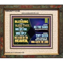 IN BLESSING I WILL BLESS THEE  Unique Bible Verse Portrait  GWUNITY12150  "25X20"