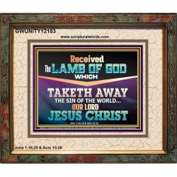 RECEIVED THE LAMB OF GOD OUR LORD JESUS CHRIST  Art & Décor Portrait  GWUNITY12153  "25X20"