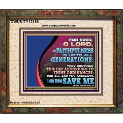 THY FAITHFULNESS IS UNTO ALL GENERATIONS O LORD  Bible Verse for Home Portrait  GWUNITY12156  