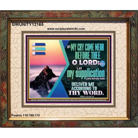 LET MY CRY COME NEAR BEFORE THEE O LORD  Inspirational Bible Verse Portrait  GWUNITY12165  