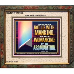 THOU SHALT NOT LIE WITH MANKIND AS WITH WOMANKIND IT IS ABOMINATION  Bible Verse for Home Portrait  GWUNITY12169  "25X20"