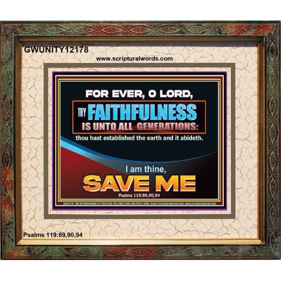 O LORD THOU HAST ESTABLISHED THE EARTH AND IT ABIDETH  Large Scriptural Wall Art  GWUNITY12178  