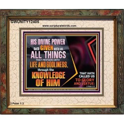 HIS DIVINE POWER HATH GIVEN UNTO US ALL THINGS  Eternal Power Portrait  GWUNITY12405  "25X20"