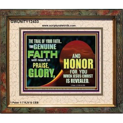 YOUR GENUINE FAITH WILL RESULT IN PRAISE GLORY AND HONOR  Children Room  GWUNITY12433  