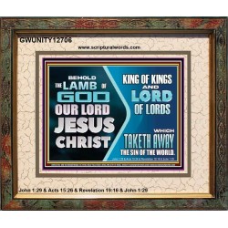 THE LAMB OF GOD OUR LORD JESUS CHRIST  Portrait Scripture   GWUNITY12706  "25X20"