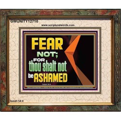 FEAR NOT FOR THOU SHALT NOT BE ASHAMED  Scriptural Portrait Signs  GWUNITY12710  "25X20"