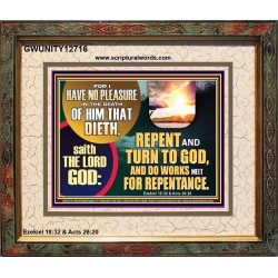 REPENT AND TURN TO GOD AND DO WORKS MEET FOR REPENTANCE  Christian Quotes Portrait  GWUNITY12716  "25X20"