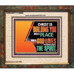 A PLACE WHERE GOD LIVES THROUGH THE SPIRIT  Contemporary Christian Art Portrait  GWUNITY12968  