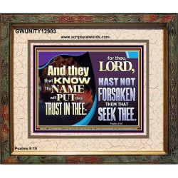 THEY THAT KNOW THY NAME WILL NOT BE FORSAKEN  Biblical Art Glass Portrait  GWUNITY12983  "25X20"