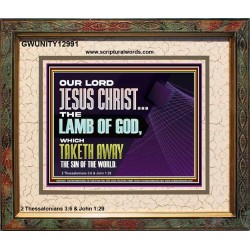 THE LAMB OF GOD WHICH TAKETH AWAY THE SIN OF THE WORLD  Children Room Wall Portrait  GWUNITY12991  "25X20"