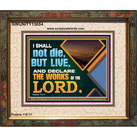 I SHALL NOT DIE BUT LIVE AND DECLARE THE WORKS OF THE LORD  Eternal Power Portrait  GWUNITY13034  