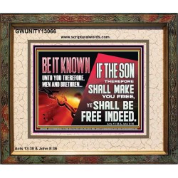 IF THE SON THEREFORE SHALL MAKE YOU FREE  Ultimate Inspirational Wall Art Portrait  GWUNITY13066  "25X20"