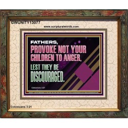 FATHER PROVOKE NOT YOUR CHILDREN TO ANGER  Unique Power Bible Portrait  GWUNITY13077  "25X20"