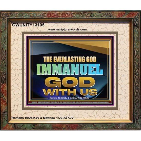 EVERLASTING GOD IMMANUEL..GOD WITH US  Contemporary Christian Wall Art Portrait  GWUNITY13105  