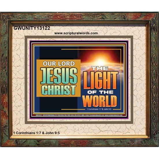 OUR LORD JESUS CHRIST THE LIGHT OF THE WORLD  Bible Verse Wall Art Portrait  GWUNITY13122  