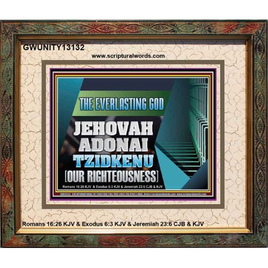 THE EVERLASTING GOD JEHOVAH ADONAI TZIDKENU OUR RIGHTEOUSNESS  Contemporary Christian Paintings Portrait  GWUNITY13132  