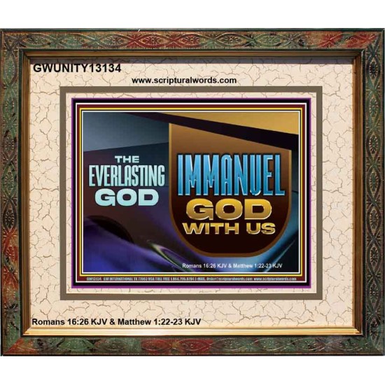 THE EVERLASTING GOD IMMANUEL..GOD WITH US  Contemporary Christian Wall Art Portrait  GWUNITY13134  
