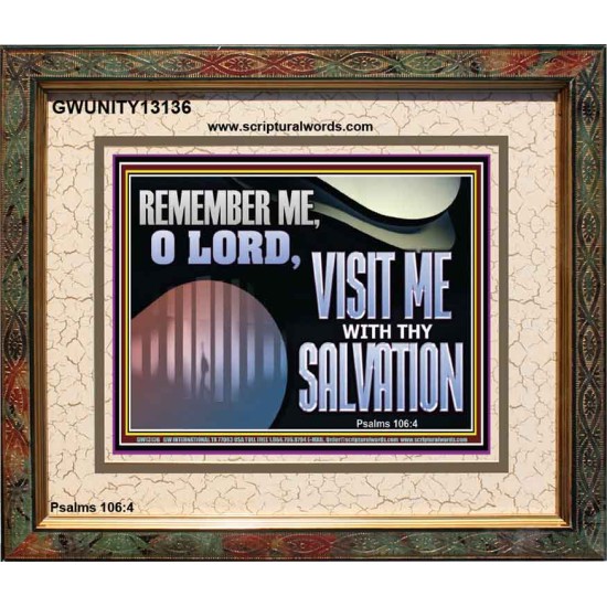 VISIT ME O LORD WITH THY SALVATION  Glass Portrait Scripture Art  GWUNITY13136  