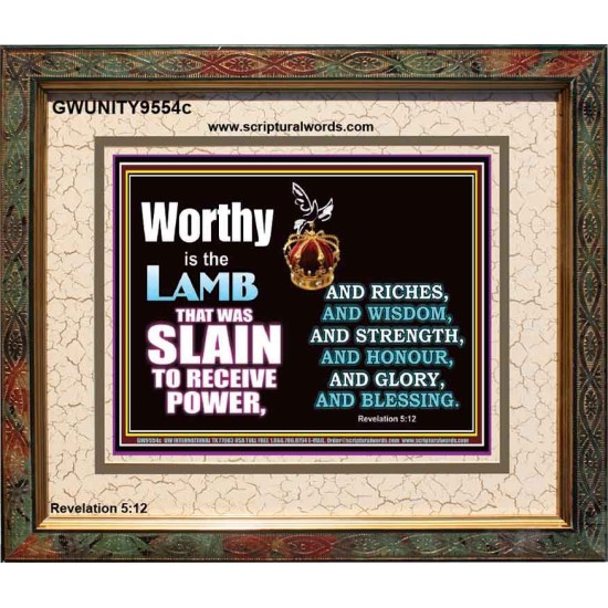 LAMB OF GOD GIVES STRENGTH AND BLESSING  Sanctuary Wall Portrait  GWUNITY9554c  