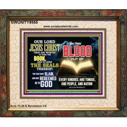 THOU ART WORTHY TO OPEN THE SEAL OUR LORD JESUS CHRIST  Ultimate Inspirational Wall Art Picture  GWUNITY9555  "25X20"