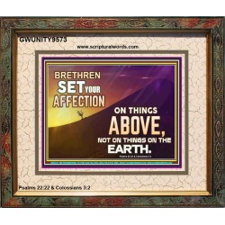 SET YOUR AFFECTION ON THINGS ABOVE  Ultimate Inspirational Wall Art Portrait  GWUNITY9573  