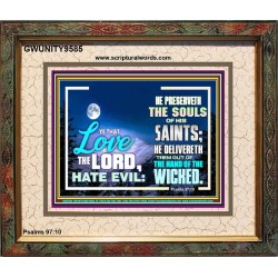 LOVE THE LORD HATE EVIL  Ultimate Power Portrait  GWUNITY9585  "25X20"