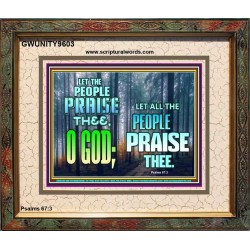 LET THE PEOPLE PRAISE THEE O GOD  Kitchen Wall Décor  GWUNITY9603  "25X20"