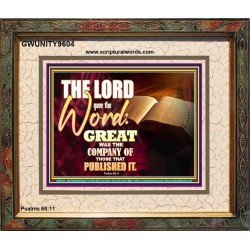 THE LORD GAVE THE WORD  Bathroom Wall Art  GWUNITY9604  "25X20"