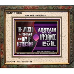 THE WICKED RESERVED FOR DAY OF DESTRUCTION  Portrait Scripture Décor  GWUNITY9899  "25X20"