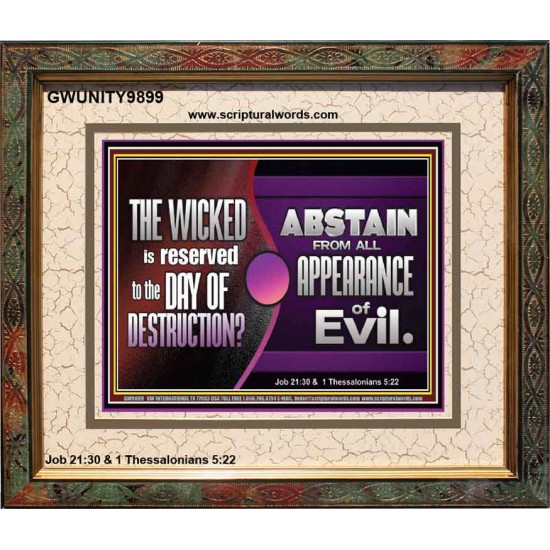 THE WICKED RESERVED FOR DAY OF DESTRUCTION  Portrait Scripture Décor  GWUNITY9899  