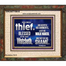 BLESSED IS HE THAT IS WATCHING AND KEEP HIS GARMENTS  Scripture Art Prints Portrait  GWUNITY9919  "25X20"