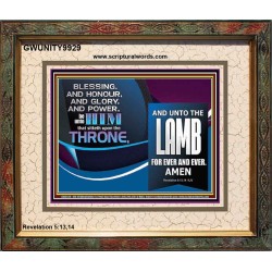 THE ONE SEATED ON THE THRONE  Contemporary Christian Wall Art Portrait  GWUNITY9929  "25X20"