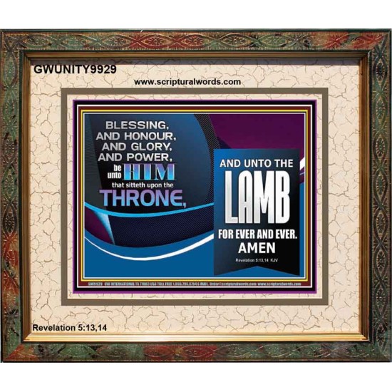 THE ONE SEATED ON THE THRONE  Contemporary Christian Wall Art Portrait  GWUNITY9929  