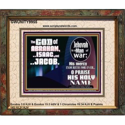 JEHOVAH IS A MAN OF WAR PRAISE HIS HOLY NAME  Encouraging Bible Verse Portrait  GWUNITY9955  "25X20"