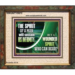 A WOUNDED SPIRIT WHO CAN BEAR?  Sciptural Décor  GWUNITY9972  "25X20"