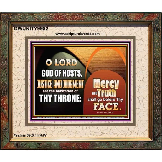 MERCY AND TRUTH SHALL GO BEFORE THEE O LORD OF HOSTS  Christian Wall Art  GWUNITY9982  