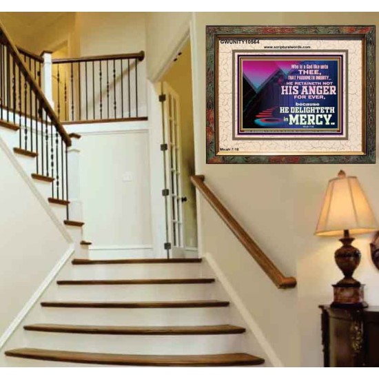 THE LORD DELIGHTETH IN MERCY  Contemporary Christian Wall Art Portrait  GWUNITY10564  