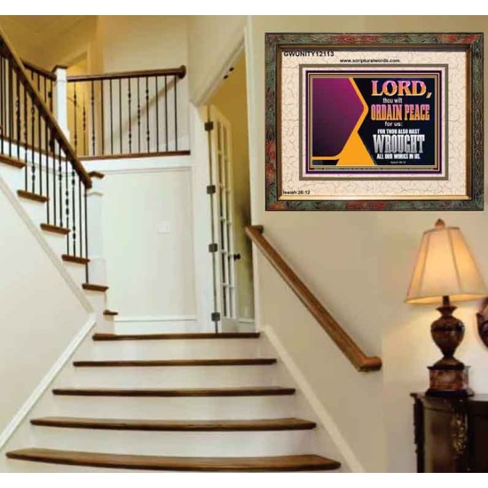 THE LORD WILL ORDAIN PEACE FOR US  Large Wall Accents & Wall Portrait  GWUNITY12113  