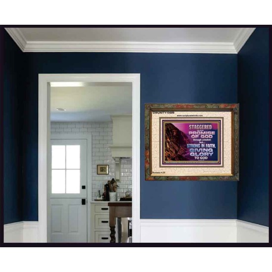 STAGGERED NOT AT THE PROMISE OF GOD  Custom Wall Art  GWUNITY10599  