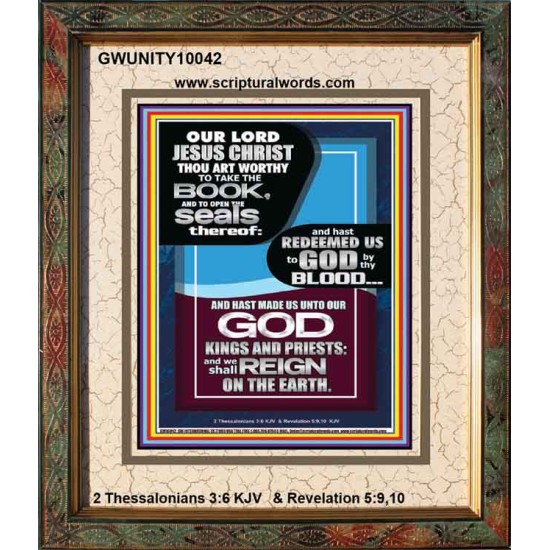 HAS REDEEMED US TO GOD BY THE BLOOD OF THE LAMB  Modern Art Portrait  GWUNITY10042  