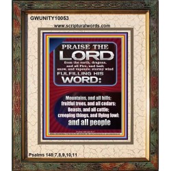 PRAISE HIM - STORMY WIND FULFILLING HIS WORD  Business Motivation Décor Picture  GWUNITY10053  "20X25"