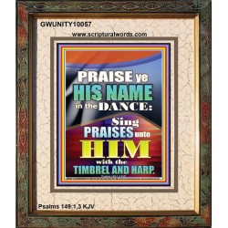 PRAISE HIM IN DANCE, TIMBREL AND HARP  Modern Art Picture  GWUNITY10057  "20X25"